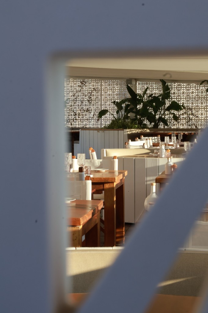 Detail van een mediterraan restaurantinterieur